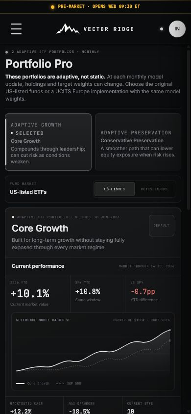 Portfolio Pro shown in the mobile Investor Desk interface